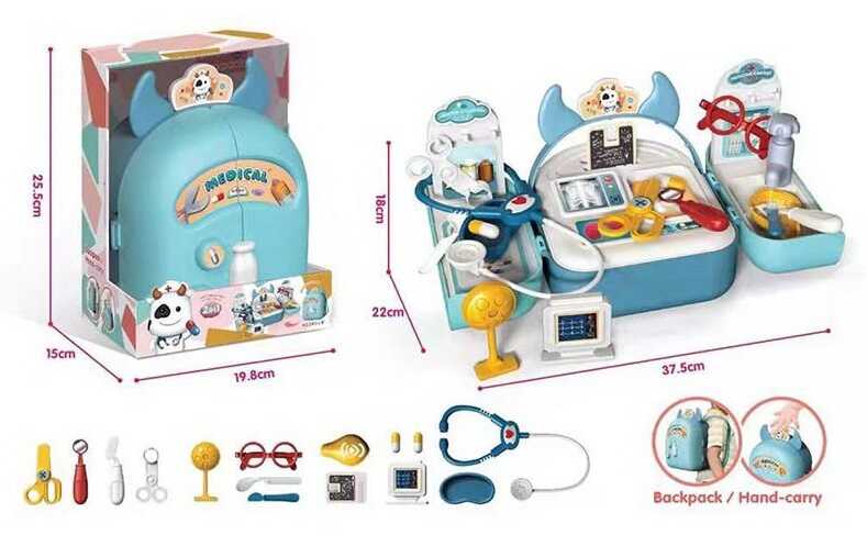 Набір лікаря 1302-2 (24/2) "Корівка", 2в1, 15 аксесуарів, у коробці