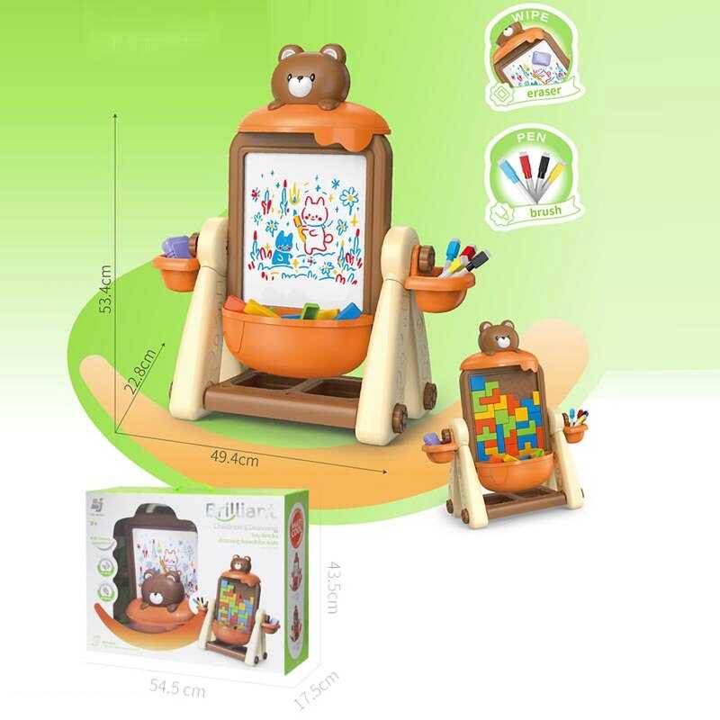 Мольберт 899-93 Y (8) двосторонній, малювання маркерами, механічний тетрис, маркери “пиши-витирай”, в коробці