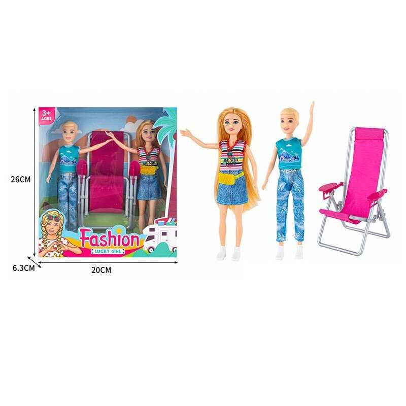 Набір ляльок ST 5612-3 (72/2) 2 ляльки, крісло-шезлонг, висота 23 см, в коробці