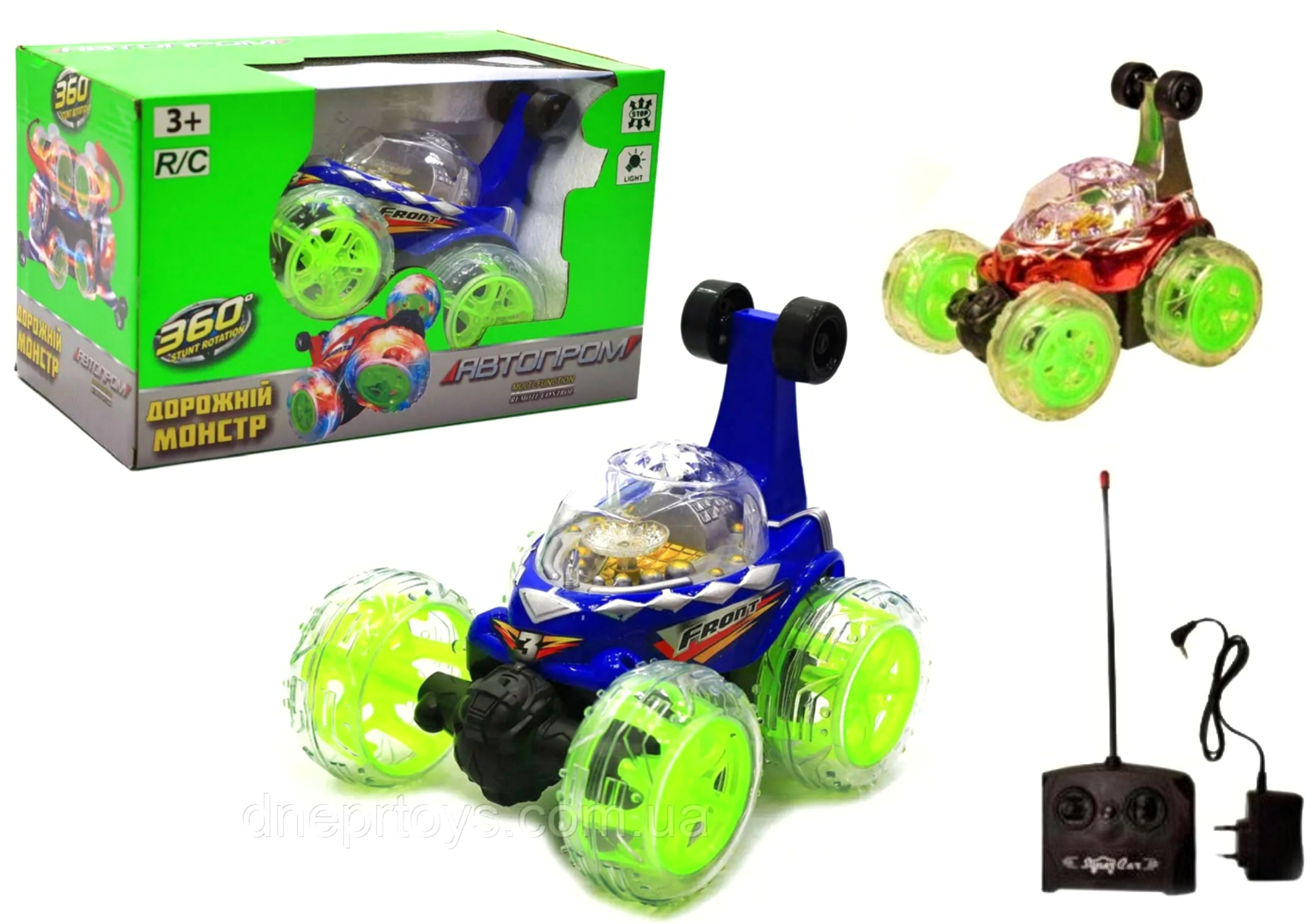 Машина на радіокеруванні 8817AB, 2 кольори, перевертиш, підсвічування, мелодія, в коробці , серія машинок "АВТОПРОМ"