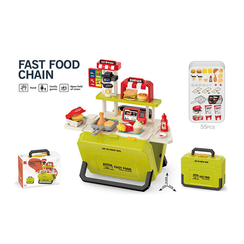 Магазин 668-160 (36) розкладна валіза, муляжі продуктів, іграшкові гроші, наліпки, в коробці