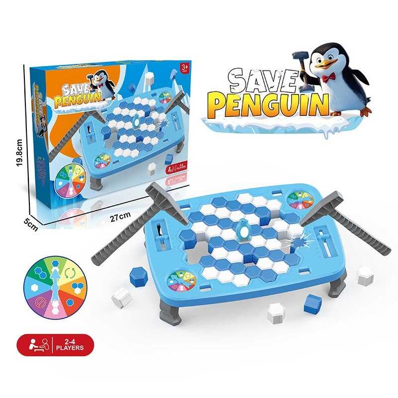 Настільна гра 1125 (72) платформа-столик, пінгвін, 2 молоточки, в коробці