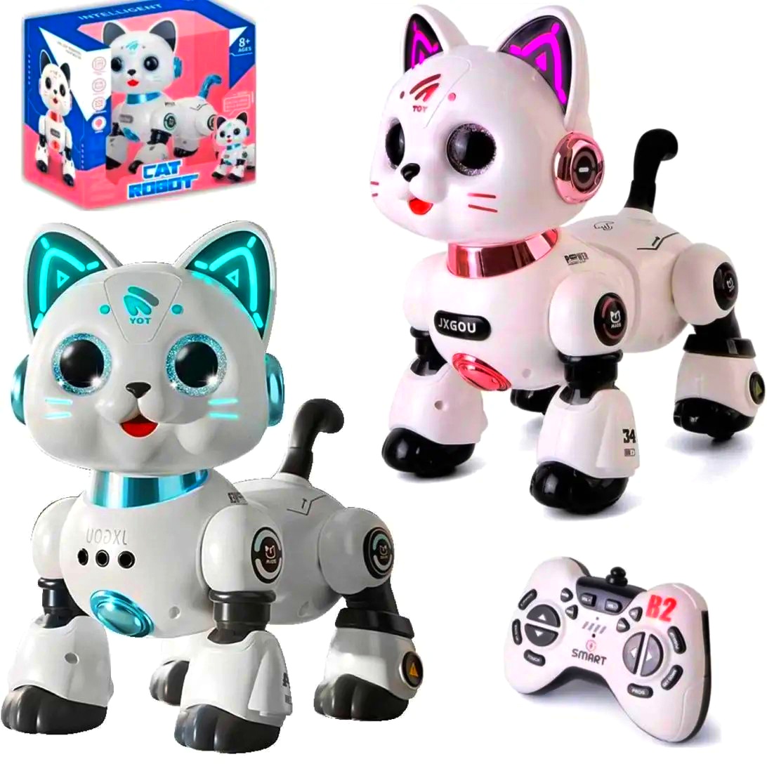 Робо-Кошеня на радіокеруванні 688 A 7 , акумулятор 3.7 V, пульт 2.4 GHz, USB-кабель, виконує команди, підсвічування, сенсорна ділянка, танцює, регулювання гучності, історії англійською мовою, в коробці