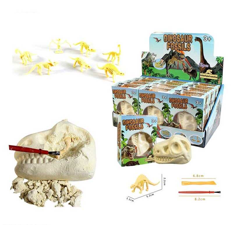 Розкопки AKG 005 (24) гіпсова плита, щіточка та долото, ЦІНА ЗА 12 ШТУК В БЛОЦІ, в коробці