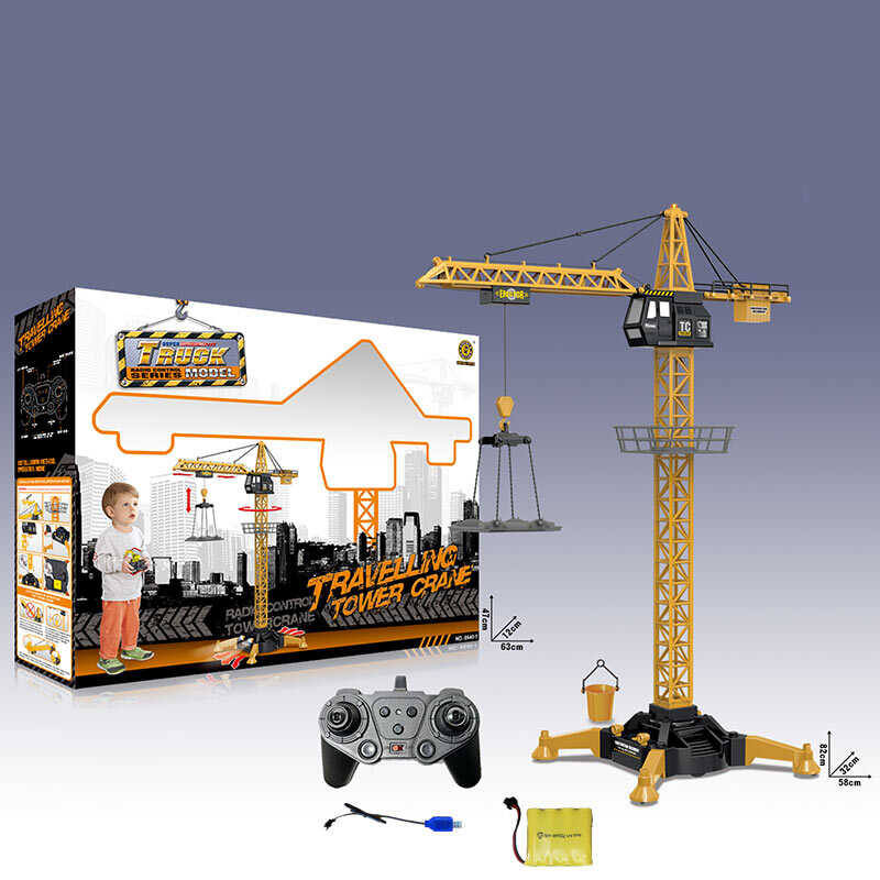 Кран на радіокеруванні 8640-1 (8) акумулятор 4.8 V, USB кабель, пульт 2.4 GHZ, звук, підсвічування, масштаб 1:18, кабіна обертається, підіймає вантаж, в коробці