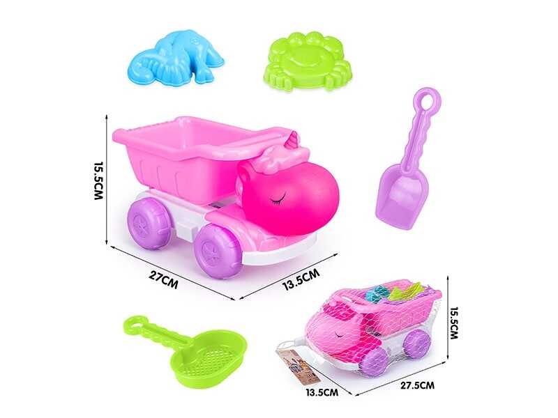 Пісочний набір 8295-68 (72/2) 5 елементів, машинка-самоскид, в сітці