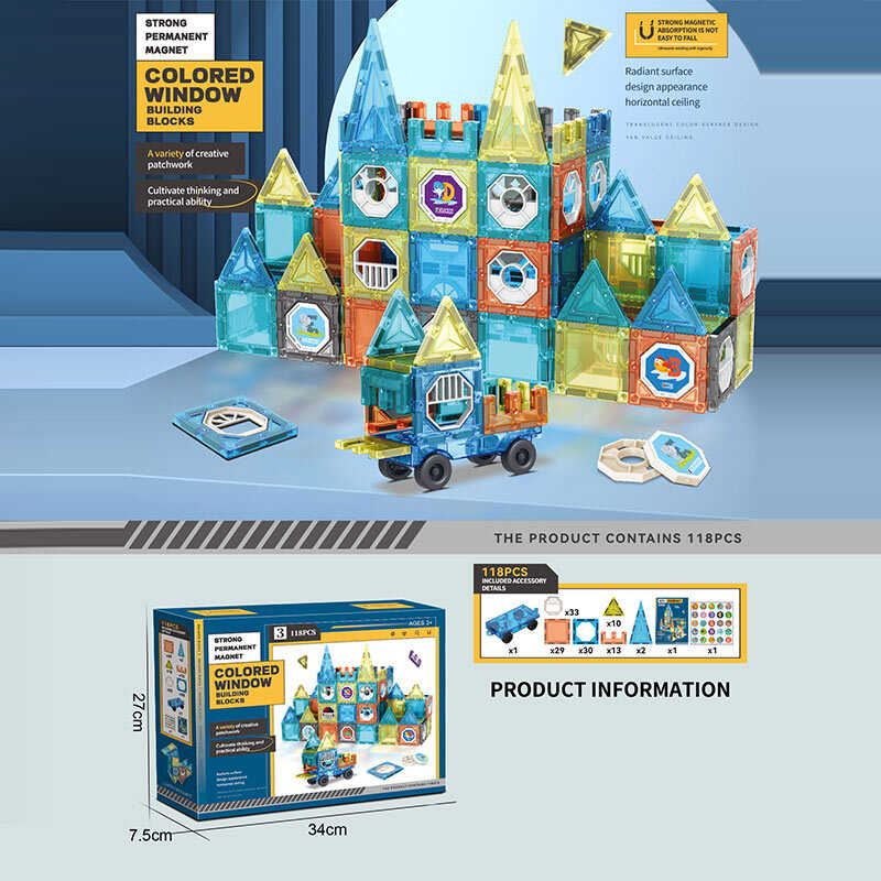 Магнітний конструктор 6687 A (18) 118 деталей, в коробці