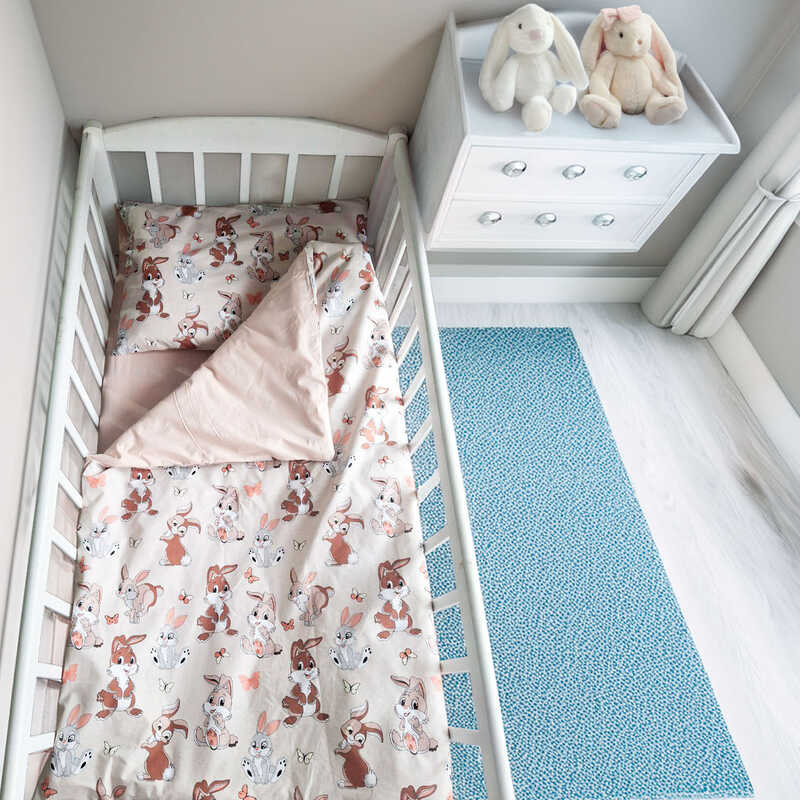 гр Змінний комплект постільної білизни "Зайчення" 20234 (1) тканина РАНФОРС, розмір 120*60 см "Bimbo", в пакеті