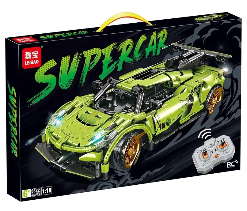 Конструктор на р/к 23050 “Спорткар”, 515 деталей, пульт 2.4 GHz, акумул. 3.7 V, USB шнур , наліпки, інструкція, в коробці