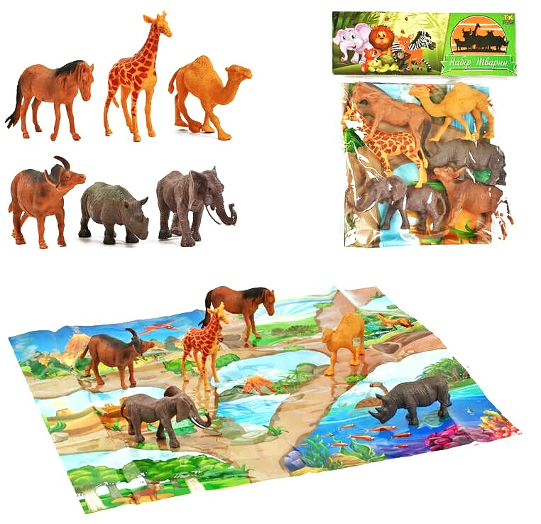 Набір тварин (дикі) 50911 , 6  тварин, ігрове поле, у пакеті