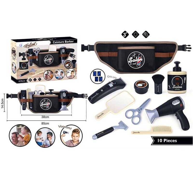 Набір перукаря BJ 1368 (48) сумка, звук, підсвічування, муляжі інструментів, дзеркальце, гребінець, в коробці