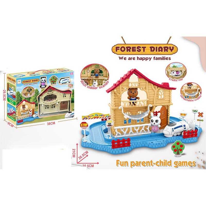 Трек з будиночком 3020 (24) 1 фігурка, декорації, 1 потяг, на батарейках, наліпки, в коробці