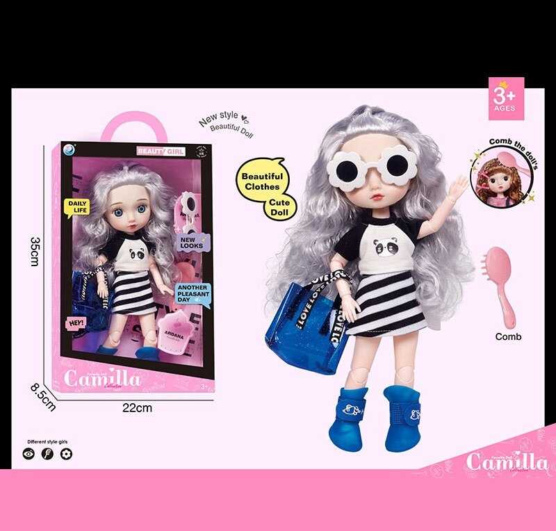 Лялька A 923 J (24/2) висота: 30 см, шарнірні суглоби, імітація скляних очей, аксесуари, гребінець, в коробці