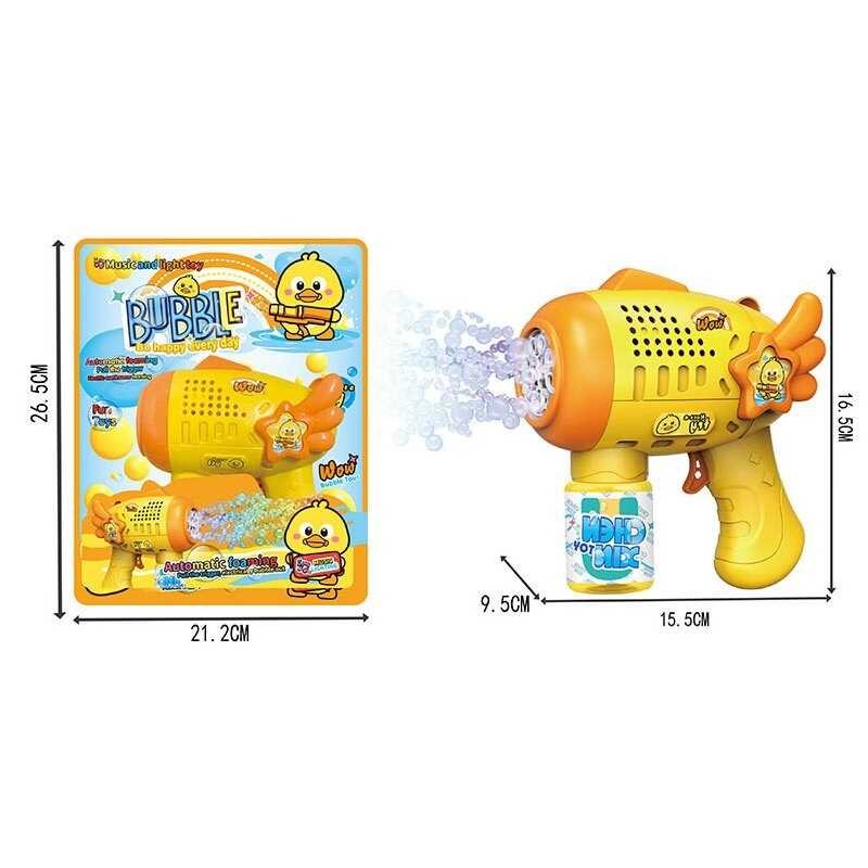 Пістолет з мильними бульбашками 816 A (48/2) музика, автоматичний принцип, пляшка мильного розчину, підсвічування, на батарейках, на листі