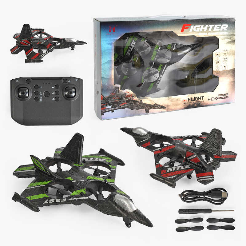 Літак на радіокеруванні LH-X 81 (24) 2 кольори, підсвічування, пульт 2.4 GHz, запасні лопаті, викрутка, коробці