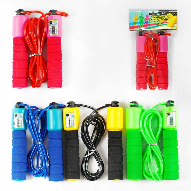 Скакалка С 34203 (200) з вбудованим лічильником, 4 кольори, довжина 295 см, 1шт в пакеті, ВИДАЄТЬСЯ ТІЛЬКИ МІКС ВИДІВ