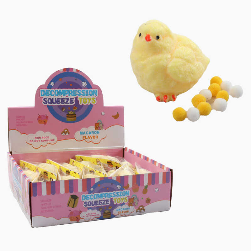 Гра антистрес C 72379 (24) ЦІНА ЗА 12 ШТУК В БЛОЦІ, ”Курчатко”, розмір - 3.5х6х7 см, текстильні кульки, в коробці