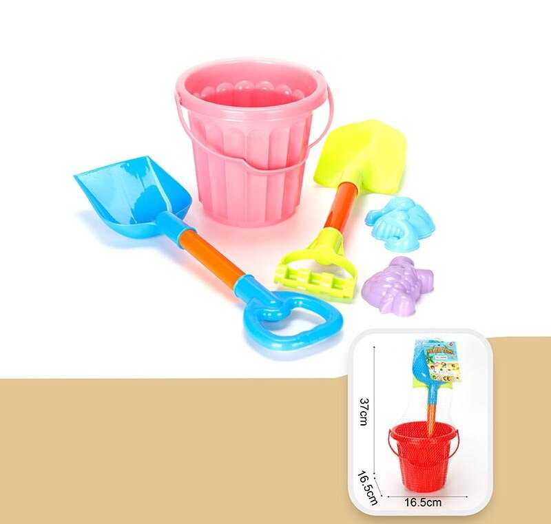 Пісочний набір JX 6848 (63) відро - 16 см, 2 лопати, 2 формочки, в сітці