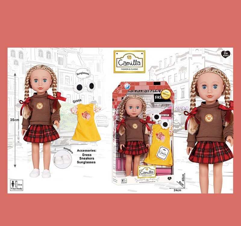 Лялька A 932 A (24/2) висота: 35 см, імітація скляних очей, прошите волосся, одяг, аксесуари, в коробці