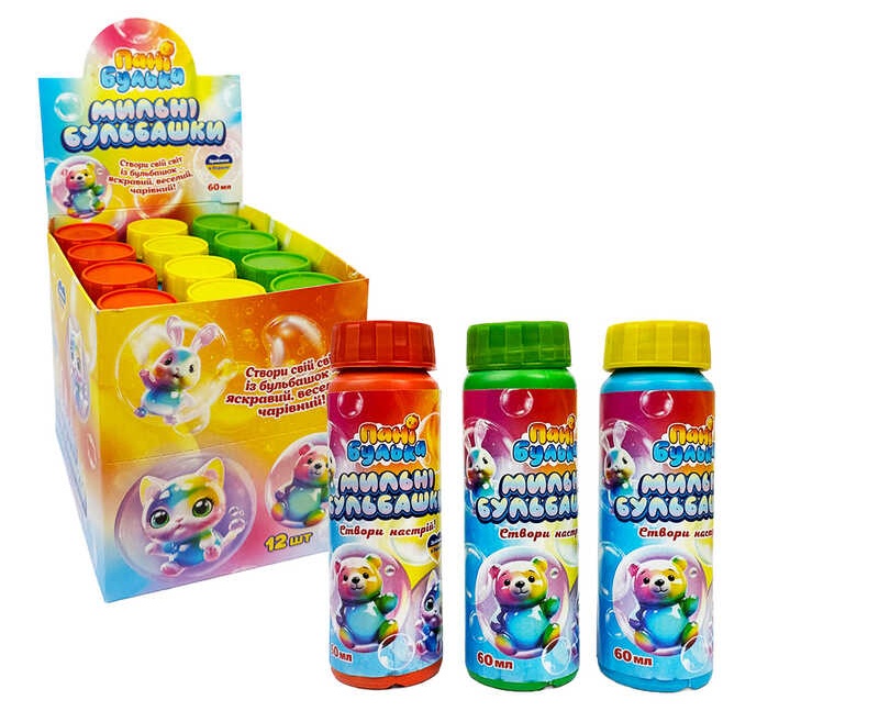 *Мильні бульбашки 82411 , ЦІНА ЗА 12 ШТУК В БЛОЦІ , 60мл , коробка