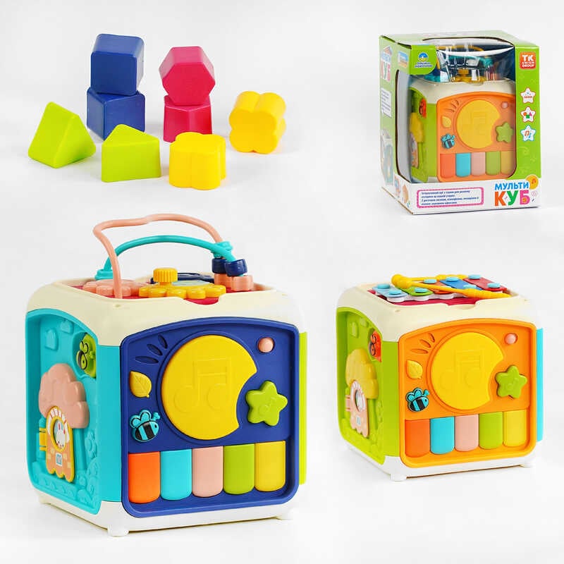 Музичний куб 27109 (18) "TK Group", ОЗВУЧУВАННЯ УКРАЇНСЬКОЮ МОВОЮ, пісні, казка, цифри, ксилофон, світло, в коробці