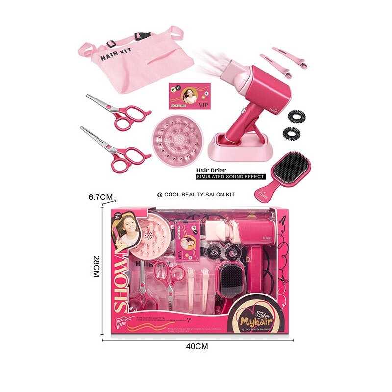 Набір перукаря 2802-1 (36/2) фен видуває повітря, підсвітка, щітка, ножиці, затискачі для волосся, карта VIP клієнта, сумка, в коробці