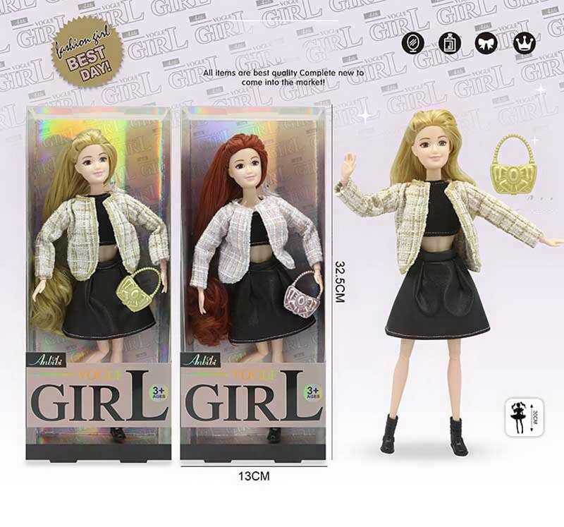 Лялька WX 256-2 (96/2) 2 види, 30 см, сумочка, шарнірні суглоби, знімний одяг, прошите волосся, в коробці