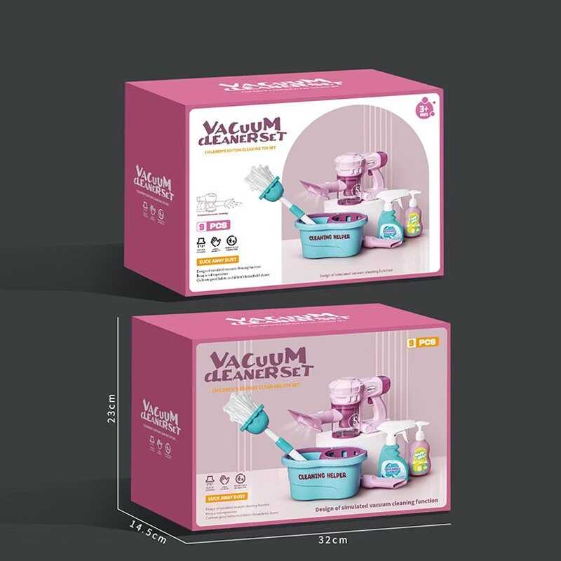 Набір для прибирання 688-6 (18) пилосос на батарейках, відро, щітка, пляшечки для миючих засобів, в коробці