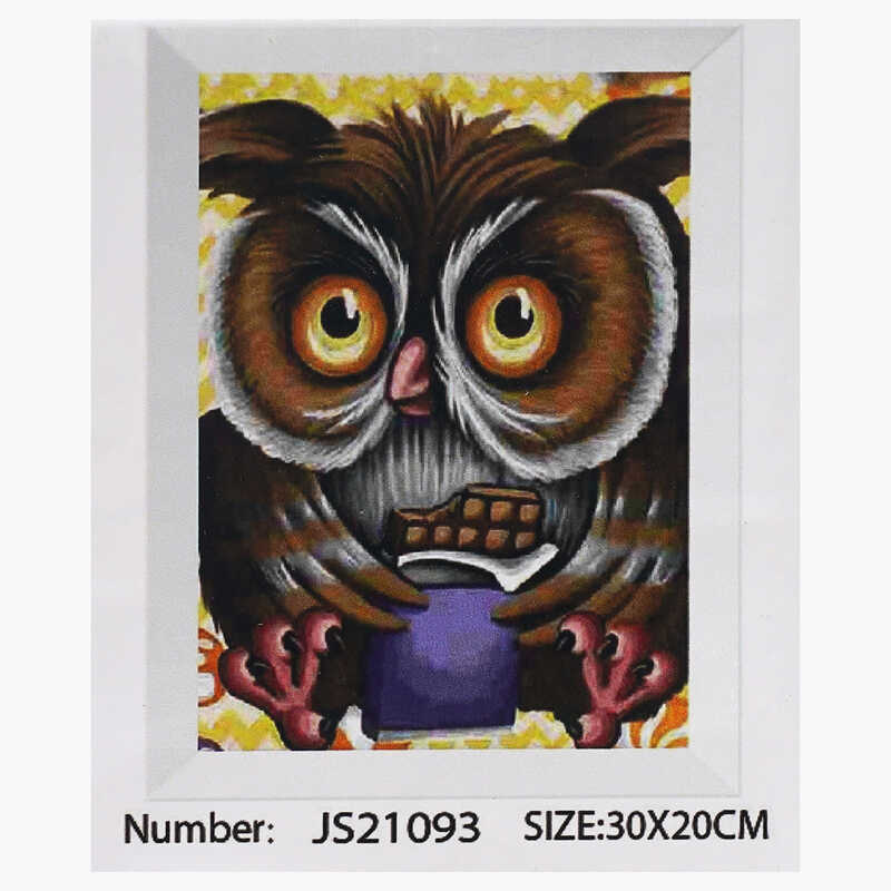 Алмазна мозаїка JS 21093 (50) "TK Group", "Сова", 30х20 см в коробці