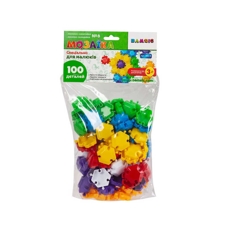 гр Мозаїка різнокольорова №8 069/8 (25) 100 деталей, "BAMSIC"