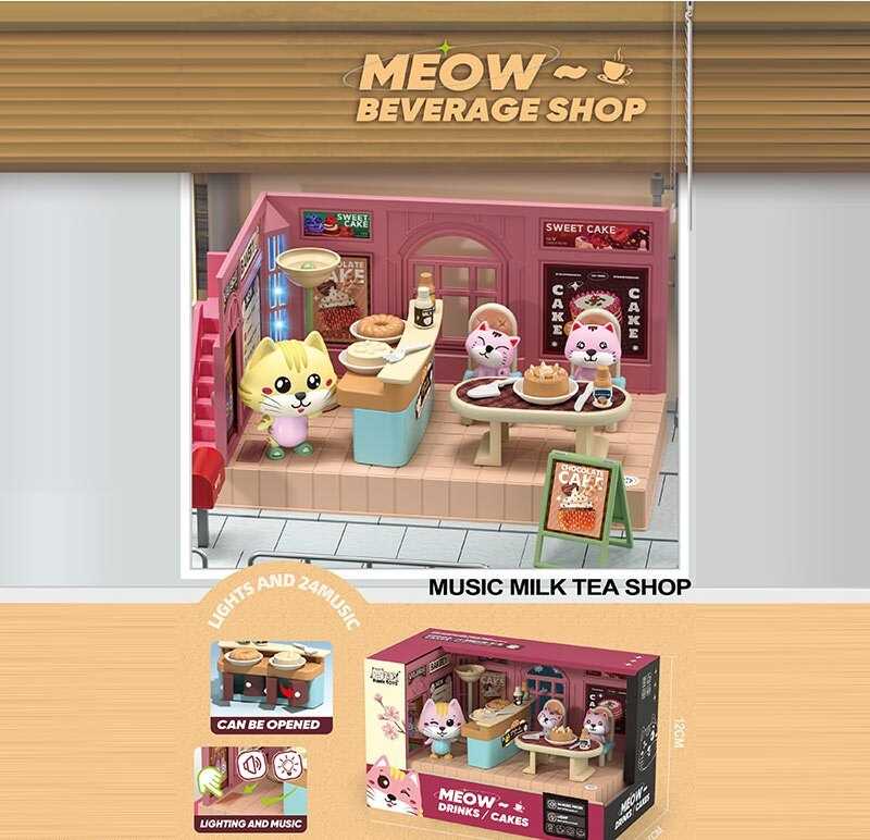 Набір меблів HY 109 A1 (60/2) “Кафе”, підсвічування, мелодії, фігурки тварин, муляжі меблів, харчових продуктів, посуду, в коробці