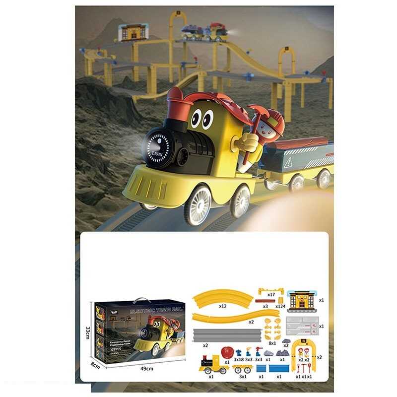 Залізниця 520 (9) 272 елементи, звуки, підсвічування, потяг, вагони, фігурки персонажів, муляжі оточення, в коробці