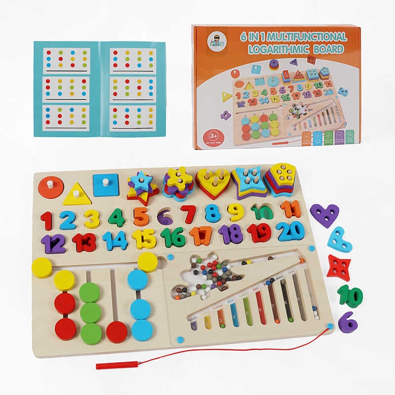 Логічна дерев’яна дошка C 74153 (20) 2 види, магнітна гра, стилус, цифри, вкладиші, пальчиковий лабіринт, сортер, в коробці, ВИДАЄТЬСЯ МІКС