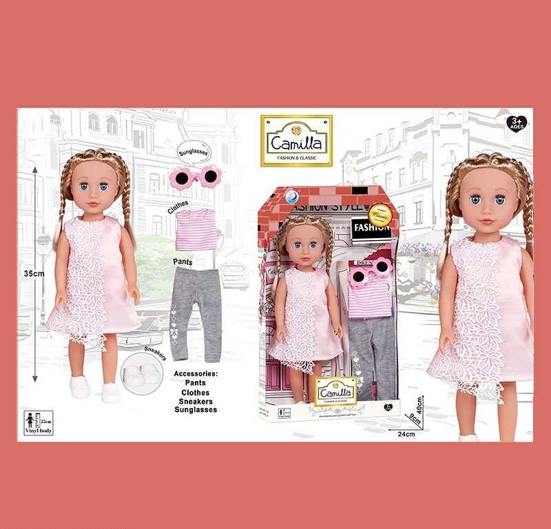 Лялька A 932 C (24/2) висота: 35 см, імітація скляних очей, прошите волосся, одяг, аксесуари, в коробці