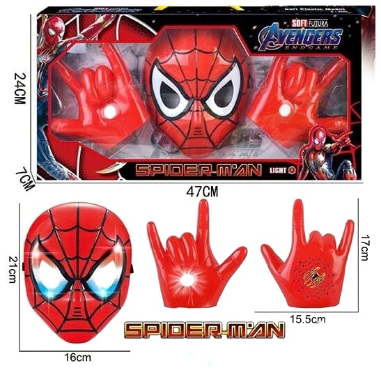 Герой -:набір  «Спайдермен» 839-9 А , маска (світло) , рукавички (світло) , в коробці