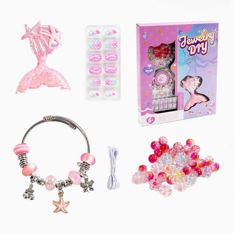 Набір прикрас PX 66092 (120/2) браслет, заколка, накладні нігті, намистини, в коробці