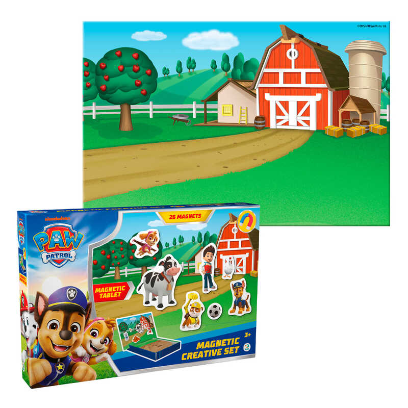 гр Магнітна гра з планшеткою "Paw Patrol. Пригоди на фермі" 200639 (24) "DoDo", 26 магнітних фігурки, фон для гри, в коробці