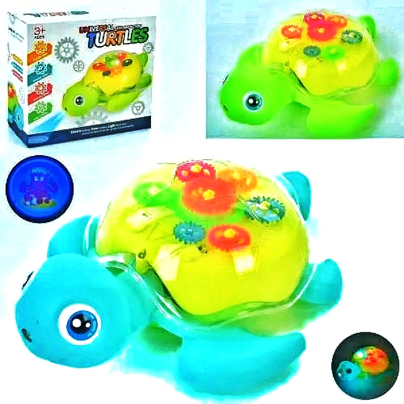 Іграшка музична, черепашка, 168-43, 2 кольори, підсвічування, проєктор, мелодія, колеса вільного ходу, в коробці