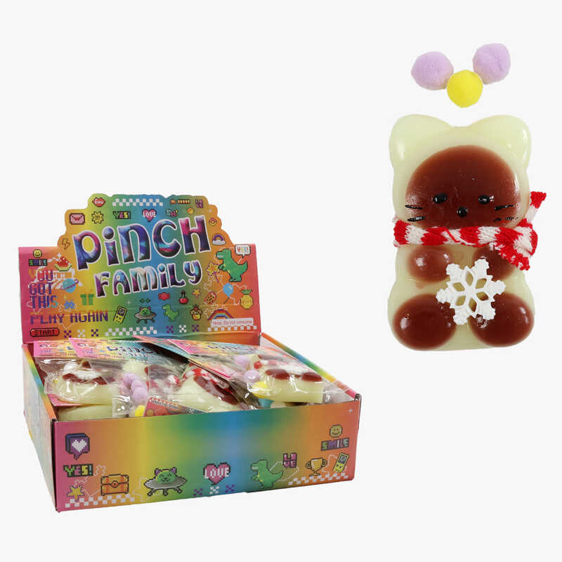 Гра антистрес C 72390 (16) ЦІНА ЗА 24 ШТУКИ В БЛОЦІ, “Котик”, м’які кульки, шарфик, в коробці