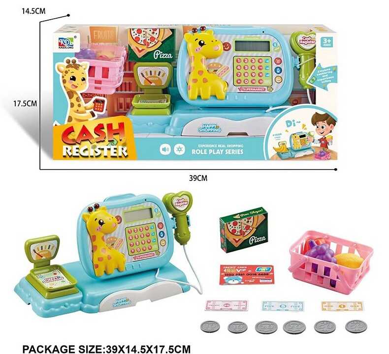 Касовий апарат KDL 888-52 (36/2) розмір:26х12.5х15 см, сканер, калькулятор, висувний ящик, ваги, підсвічування, звук, купюри, монети, банківська картка, підсвічування, в коробці