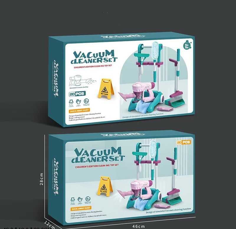 Набір для прибирання 688-8 (18) пилосос на батарейках, швабра, щітка, знак попередження, візок, в коробці