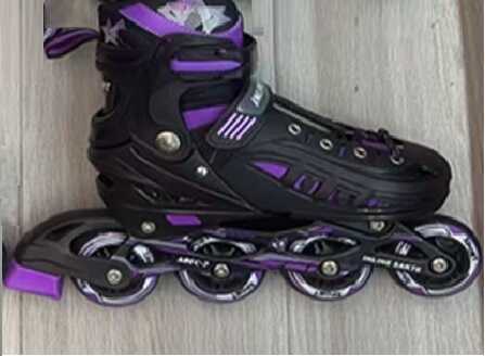 Ролики 312-55 L /розмір 39-43/ колір – Фіолетовий (6) колеса PU, ПЕРЕДНЄ КОЛЕСО СВІТЛО, d – 6.5 см, в сумці