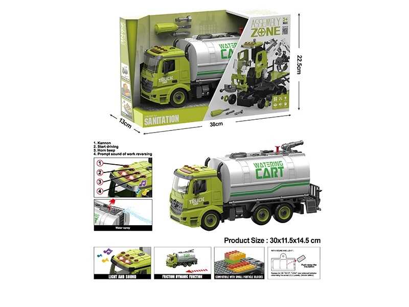 Спецтехніка YW 9072 C (24/2) звуки, підсвічування, конструктор, інерція, помпова подача води, викрутка, рухомі деталі, в коробці