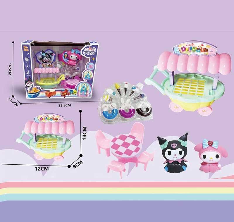 Набір героїв YQ 507 (48/2) 2 фігурки героїв, візок з морозивом, стіл та стільці, аксесуари, в коробці