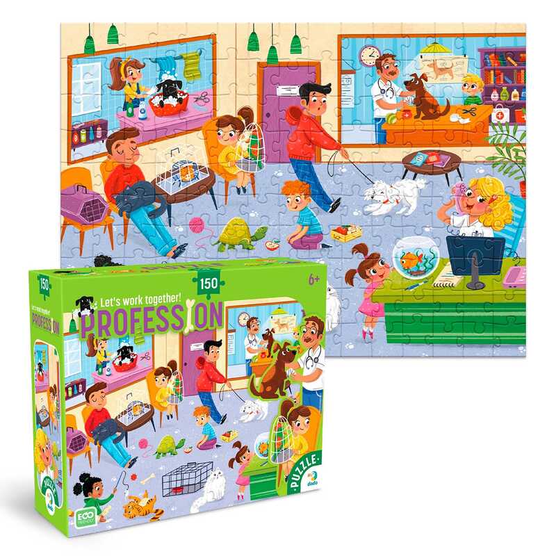 гр Пазл "Професії. Ветеринар" 300701 (12) "DoDo", 150 елементів, в коробці