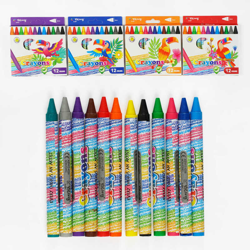 Воскові олівці С 62114 (288) 4 види, 12 кольорів, в коробці, ВИДАЄТЬСЯ ТІЛЬКИ МІКС ВИДІВ