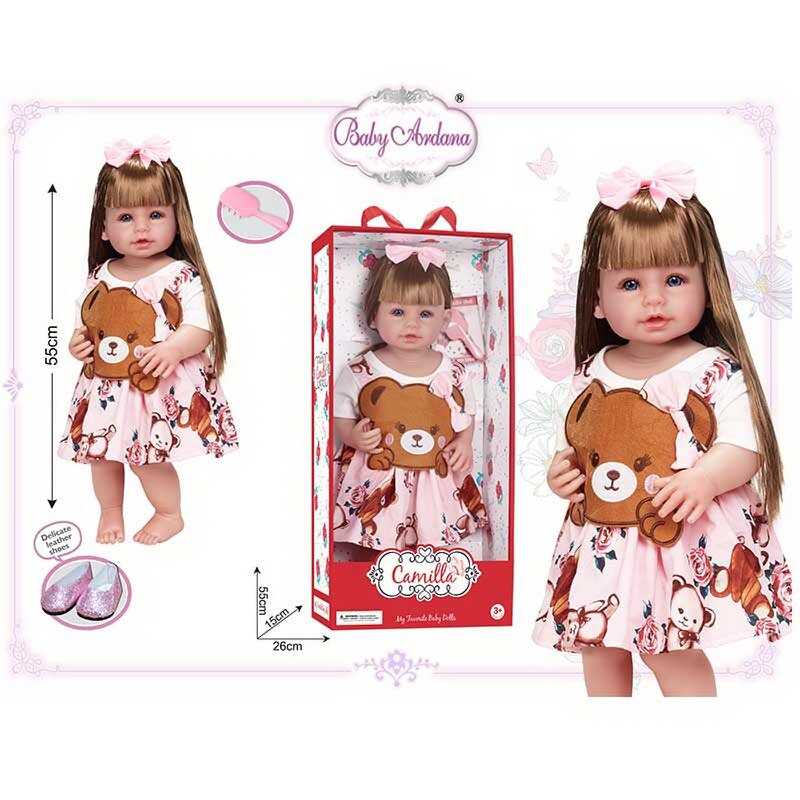 Лялька A 920 A (12/2) гумова, висота - 52 см, прошите волосся, рухомі кінцівки, щітка для волосся, взуття, в коробці