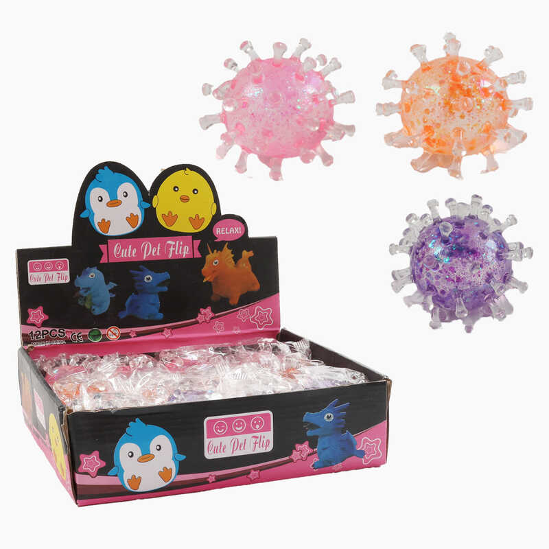 Гра антистрес C 72354 (24) ЦІНА ЗА 12 ШТУК В БЛОЦІ, "Вірус", розмір 7х7х7 см, гелеве наповнення, блискітки, в коробці