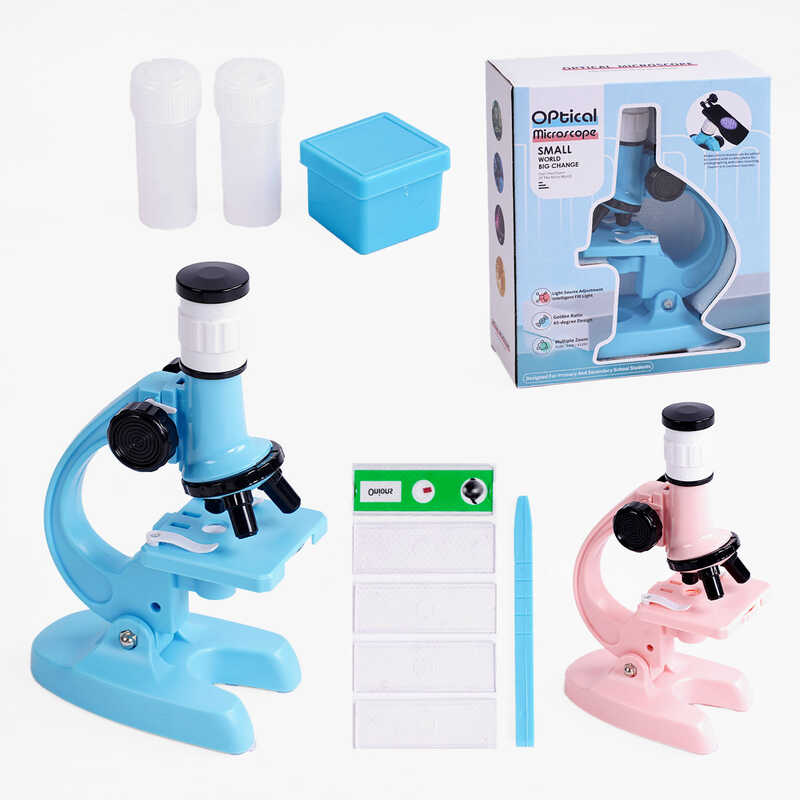 Мікроскоп LZ 8601-1 (36) 2 кольори, підсвічування, збільшувальна лінза, додаткове обладнання, в коробці
