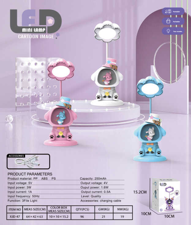 Лампа настільна світлодіодна C 71602 (96) 3 кольори, герой, вбудований акумулятор, нічник, стругачка, Type-C, в коробці, ВИДАЄТЬСЯ ТІЛЬКИ МІКС ВИДІВ